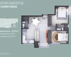 2 Dormitórios com Suíte e Churrasqueira | Blue Belle Residencial | 900m do Mar